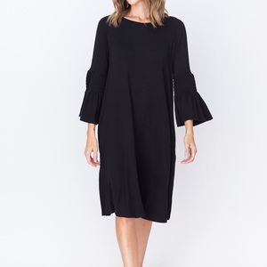 Stretch Black flare sleeve dress